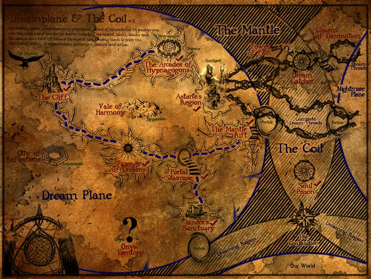 Map — Dreamplane and the Coil. The Dream Plane and the Coil.