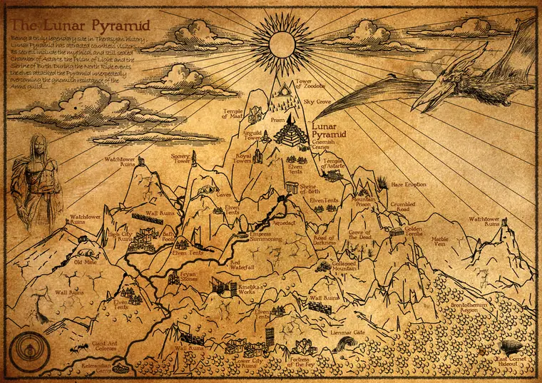 Map — The Lunar Pyramid. Survey of the great Lunar Pyramid.